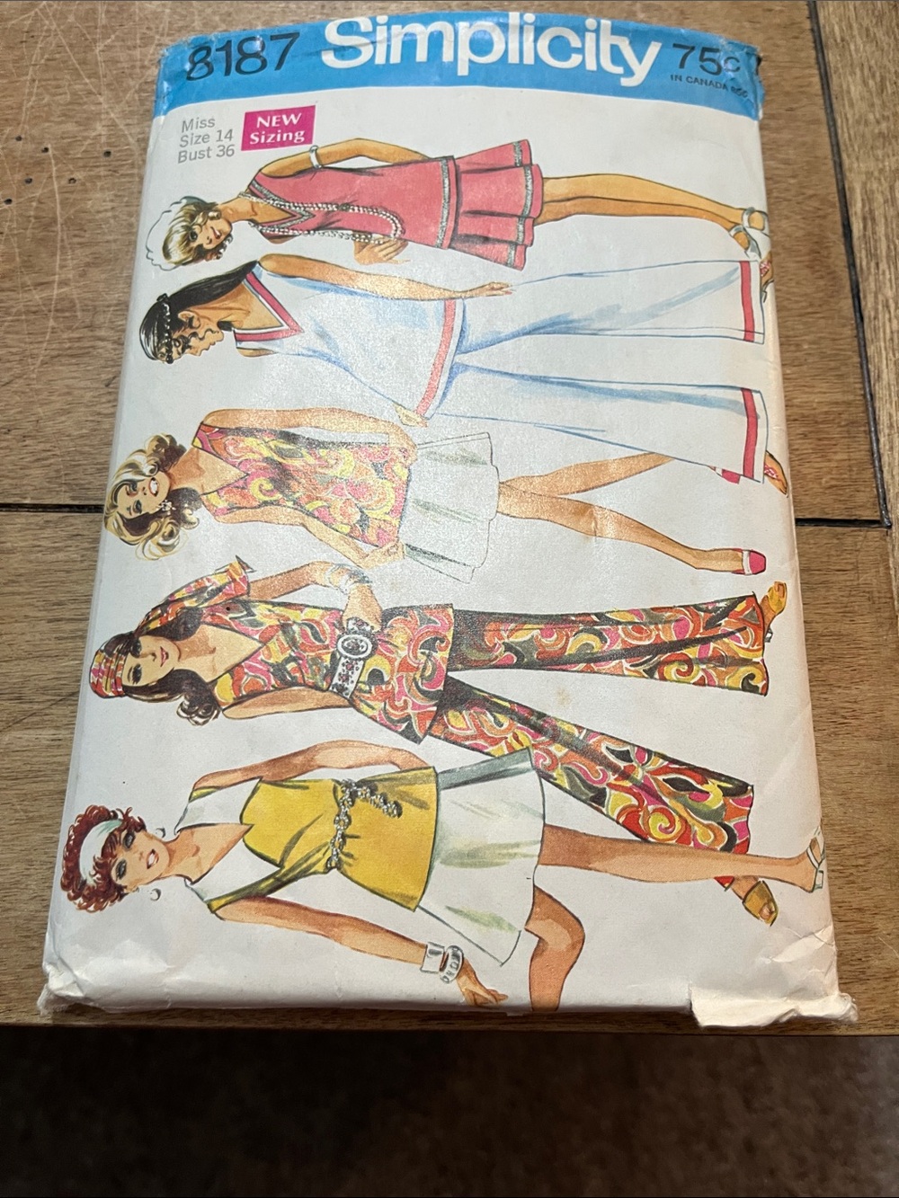 Vintage Simplicity Pink and White Mod Separates Pattern 8187 From 60s